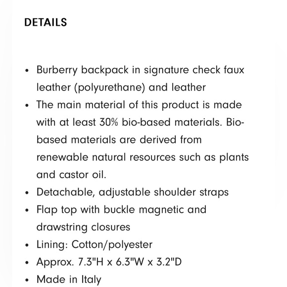 ❌SOLD❤️Burberry NWT Micro Check Leather Backpack - Picture 11 of 11